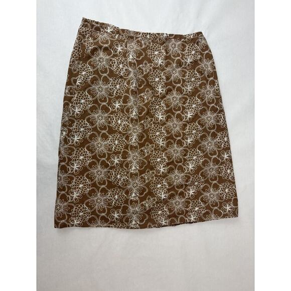 Handmade Floral Skirt Neutral Tan Boho Cottagecore Minimalist 26" Waist - Picture 1 of 5